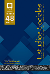 					View Vol. 26 No. 48: Estudios Sociales. Revista de Alimentación Contemporánea y Desarrollo Regional
				